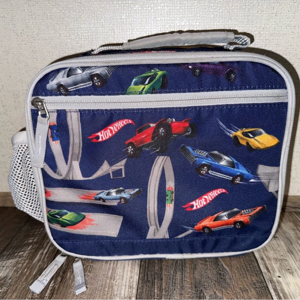 Pottery Barn Kids Hot Wheels Lunch Box - Blue and Gray